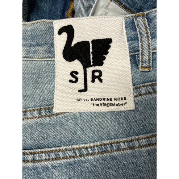 Sandrine Rose NWT Women's Denim Jean Shorts High Rise Distressed Raw Hem Size 26 - Picture 3 of 6